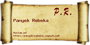 Panyek Rebeka névjegykártya